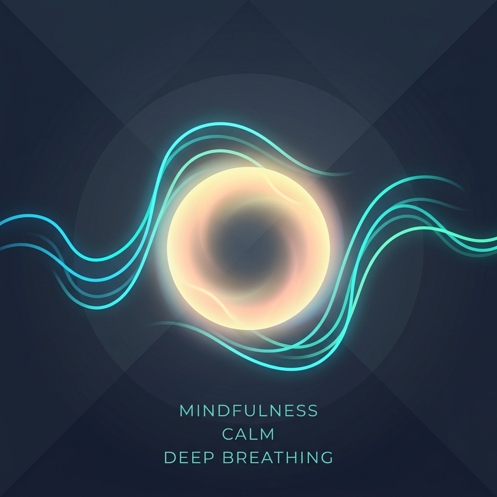 Abstract energy circle showing breathing waves